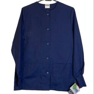 Classic Uniforms Navy Scrub Coat/Jacket Hospital Nurse Doctor Medical Small 3298